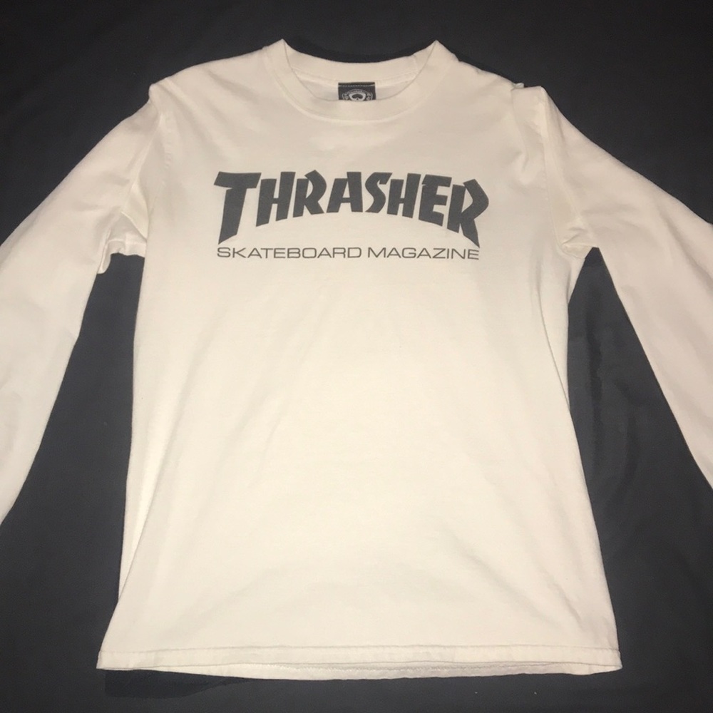 Thrasher Long Sleeve Shirt (White)